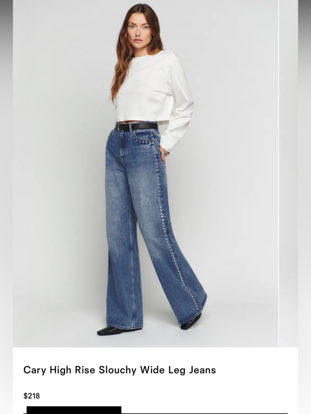 Reformation Cary High-Rise Wide-Leg Jeans - Blue